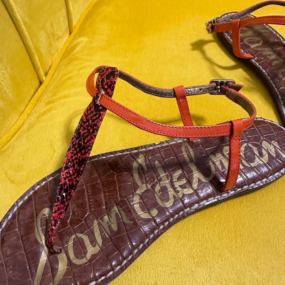 Sam Edelman Gigi Orange Snake Skin Sandal, size 9 - Picture 4 of 5